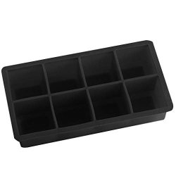 Ice Cube Trays Silicone Ice Cube Maker Household Large Square Ice Cube Molds For Whiskey Reusable And Bpa Free Ice Mould Black