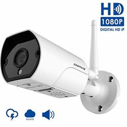 1080P Wireless Bullet Security Camera Outdoor Wifi Camera Weatherproof Indoor And Outdoor Two-way Audiomotion Detection Alarm recording Home Video Surveillance Camera Support 128G Micro Sd
