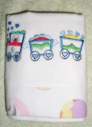 Train Embroidered Flennie Baby Pillowcase