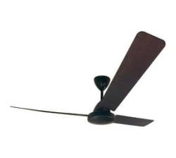 Whirlwind 3-BLADE-MAHOGANY 1200MM Blade Sweep Ceiling Fan And Wall Mounted Regulator- Black