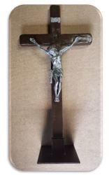 100CM 1 Meter Standing Or Wall Crucifix With Silver Corpus