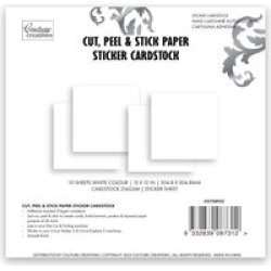 Cut Peel & Stick Sticker Cardstock - White 12 X 12 216GSM 10 Sheets