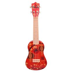 Adsro Plastic Children's Guitar Instrument Traditional Soprano Ukulele 4 String Music Plastic Toys Early Education Exquisite Toy Gifts