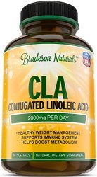 2000 Cla By Bradeson Naturals. 100% Natural Weight Loss Supplement. Metabolism Booster. Conjugated Linoleic Acid From Safflower. Non-gmo Made In Usa