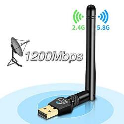 1200MBPS Wireless USB Wifi Adapter-carantee AC1200 Dual Band 2.4G 300MBPS+5G 867MBPS High Gain Antenna Network Lan Ca