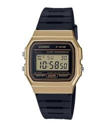 Casio Retro Digital Mens Watch F-91WM - Black & Gold