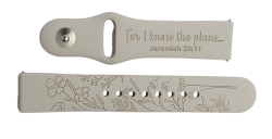 Wildflower Scripture Personalized Apple Watch Band - Apple 42 44 Large