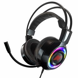 Abkoncore CH60 True 7.1 Gaming Headset For PS4 PC Laptop Bass Vibration Noise Cancelling Soft Earmuffs Headphones With MIC LED Light In-line Controller Sound