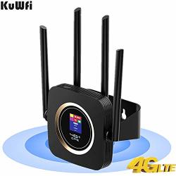 Kuwfi 4G LTE Router Sim Card Wireless Wifi Modem 300MBPS CAT4 Portable Wifi Hotspot Travel Router With 4PCS External Antenna For Europe South America