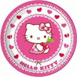 Hello Kitty Hearts Paper Plates 23CM