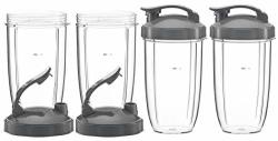 Tall Replacement Cups For Nutribullet High-speed Blender mixer 24 Oz Nutribullet Cup With Flip Top To-go Lid Pack Of 4 By Preferred Parts