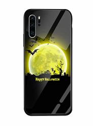 Oihxsetx Tempered Glass Case For Huawei P30 Pro 9H Glass Halloween Back Cover + Shock Absorption Soft Silicone Bumperfor Iphone 6.5 Inch
