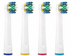 Flossing Action Replacement Brush Heads Compatible With Compatible With Oral-b Vitality Floss Action Genius Smart Series Pro Triumph Advance Power & Kids Toothbrush - 4 Pack
