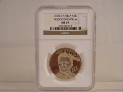 2007 Protea Series Mandela-graded A High MS67 By Ngc-grab A Bargain