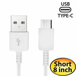 Authentic Short 8INCH USB Type-c Cable For Nokia 8 Sirocco Also Fast Quick Charges Plus Data Transfer White