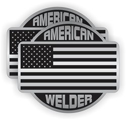2 American Welder Hard Hat Stickers Motorcycle Welding Helmet Decals Labels Toolbox Rude Funny Usa Patriotic Mig Tig Stick Steel Iron Aluminum