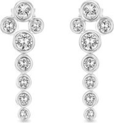 Waterfall Sterling Silver Earrings With Swarovski Crystals