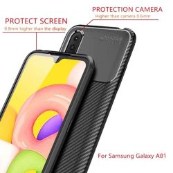Premium Shock Resistant Slim Tpu Carbon Case For Samsung Galaxy A01