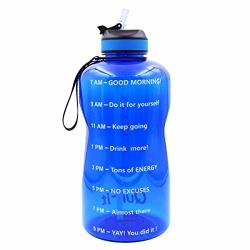 Leak-Proof and Durable QuiFit Gallon Water Bottle with Straw and Time Marker,128/64/43/15 OZ,Large BPA Free Water Jug,for Fitness and Outdoor Enthusiasts