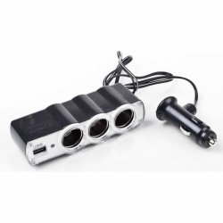 Special Triple 12V Lighter Socket Car & USB Splitter Retail