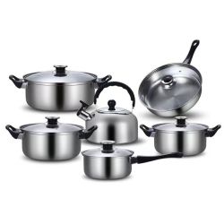 Silver Stainless Steel 6 Pot Set