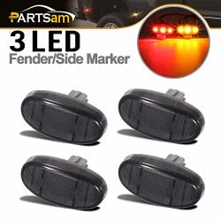 Partsam Smoke Lens Dually Bed Front Rear Side Fender Marker LED Lights Aftermarket Replacement For 11 12 13 14 15 16 2011 2012 2013 2014 2015 2016 Ford F350 F450 F550 Super Duty