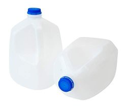 CSBD 1 Gallon Plastic Jug with Lid for Water, Milk, Juice or Liquids, 2 Pack, Reusable and Refillable BPA-Free Containers, Residential or Commercial