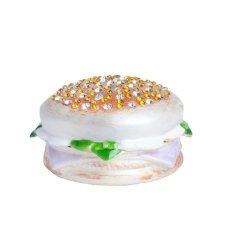 Lilly Rocket Collectible Trinket Box With Rhinestone Bejeweled Swarovski Crystals - Hamburger With Fixings