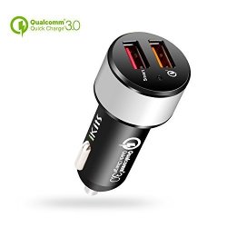 Quick Charge 3.0 Ikits 30W Dual USB Car Charger Adapter Rapid Charger 5V 2.4A+QC3.0 For Samsung Galaxy S7 S6 EDGE PLUS NOTE7 5 4 Htc LG Smart Port For Iphone