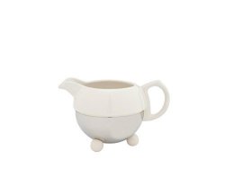 Bredemeijer Cosy 1418W Milk Jug Earthenware With Stainless Steel Handle Cream White