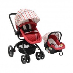Chelino Twister Stroller & Car Seat with Red Circles Design