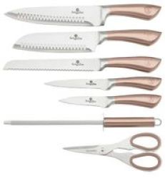 8-PIECE Stainless Steel Knife Set - Rose Gold