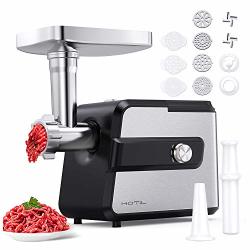 Electric Meat Grinder 2000W, Meat Mincer with 3 Grinding Plates and Sausage  Stuffing Tubes for Home Use &Commercial, Stainless Steel/Silver/2000W