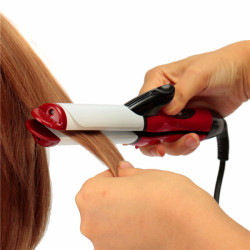 2 In 1 Professional Hair Curling Curler Iron Straightener Hairdressing Salon T