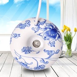 SYlive MINI Portable Donuts USB Air Humidifier - Purifier Floats Aroma Diffuser Steam -blue And White Porcelain