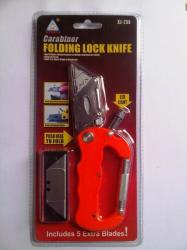 Carabiner Folding Lock Knife With Led Light