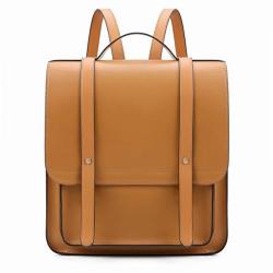 Ecosusi Women Briefcase Laptop Backpack Pu Leather Satchel Messenger Bag Fits Up To 14 Inch Laptops With Small Purse Brown