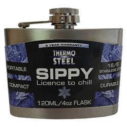 Isosteel Thermosteel Sippy 120ML S steel Satin Finish Hip Flask