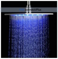 Contemporary 12-inch Temperature Sensing visualization Brass Shower Head With Color Changing Led..