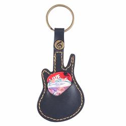 Liobaba Key Ring Leather Paddles Package Case Holder For Guitar Picks Guitar Accessories With 5 Random Paddles Guitar Sweep-dial Parts