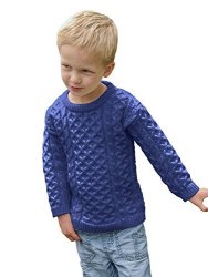 The Irish Store - Irish Gifts From Ireland Irish Crew Neck Wool Sweater For Kids 2 3 Years Blue