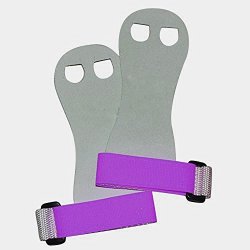 Beginner Soft Hook And Loop Gymnastics Grips. Youth Gymnastic Hand Grip. White purple Medium