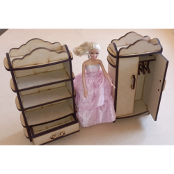 Barbie Chest Of Drawers And Cupboard - Chest Of Drawers Plus Cupboard