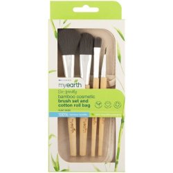 MyEarth Bamboo Cosmetic Brush Set & Roller Bag