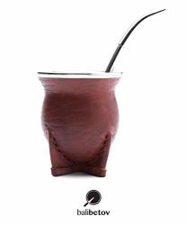 Balibetov New Yerba Mate Gourd Mate Cup - Uruguayan Mate - Leather Wrapped  - With Alpaca German Silver Bombilla Camionero Prices, Shop Deals Online