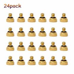 Hylaea 20pcs/Pack 0.4mm Orifice Thread 10/24 UNC Outdoor Brass Misting Nozzles Brass Fog Mist Nozzles for Greenhouse Garden Landscaping Dust Control and Outdoor Cooling System 