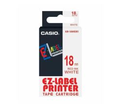 Casio 18MM Red On White Tape