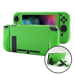 Pandaren Nintendo Switch Cover Skin For Consoles And Joycon 3IN1 Silicone Case With Larger Handgrip Protector Green