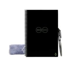 Rocketbook Core Digital Reusable Notebook - Black -A5 Size Eco-friendly Notebook- 36 Lined Pages - Includes 1 Pen And Microfibre Cloth