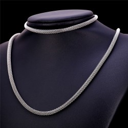 316l Stainless Steel Popcorn Necklace 55cm Free Gift Box